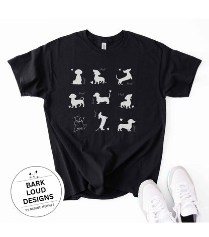 Dackel T-Shirt personalisierbar mit Wunschtext - Dackel Silhouette