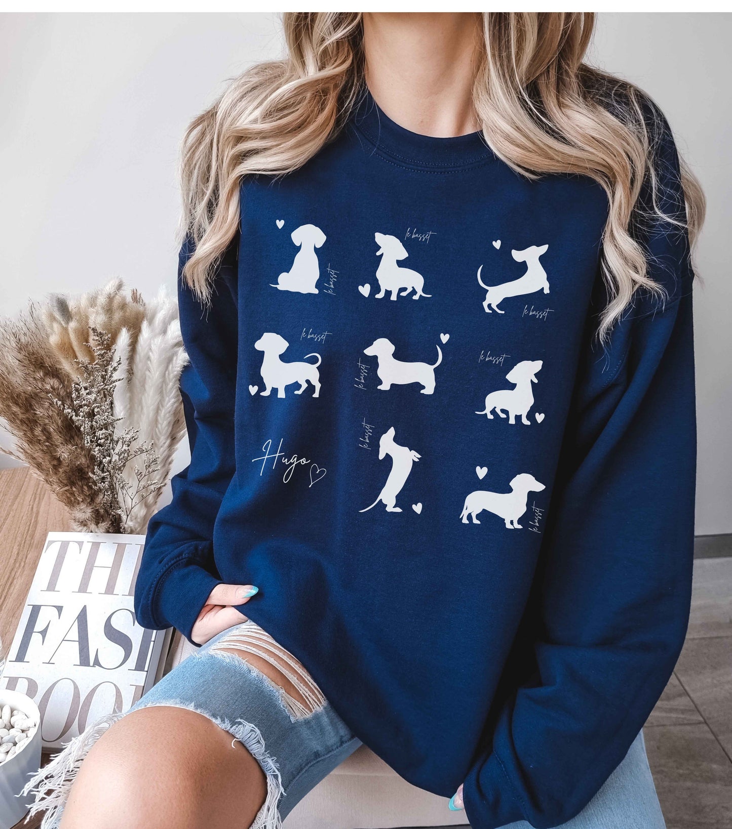 Dackel Silhouette Pullover personalisiert - mit Wunschtext