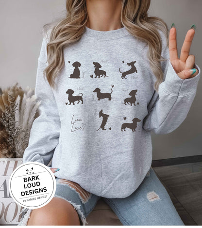 Dackel Silhouette Pullover personalisiert - mit Wunschtext