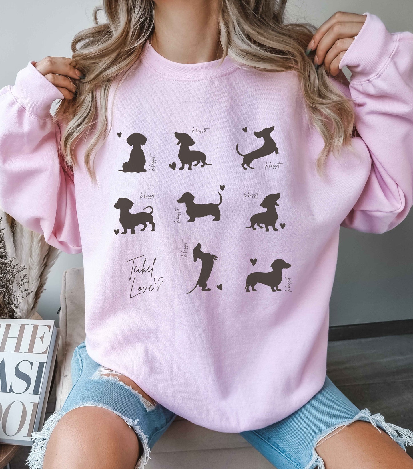 Dackel Silhouette Pullover personalisiert - mit Wunschtext