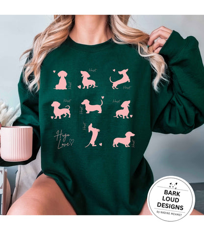 Dackel Silhouette Pullover personalisiert - mit Wunschtext