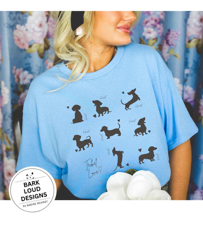 Dackel T-Shirt personalisierbar mit Wunschtext - Dackel Silhouette