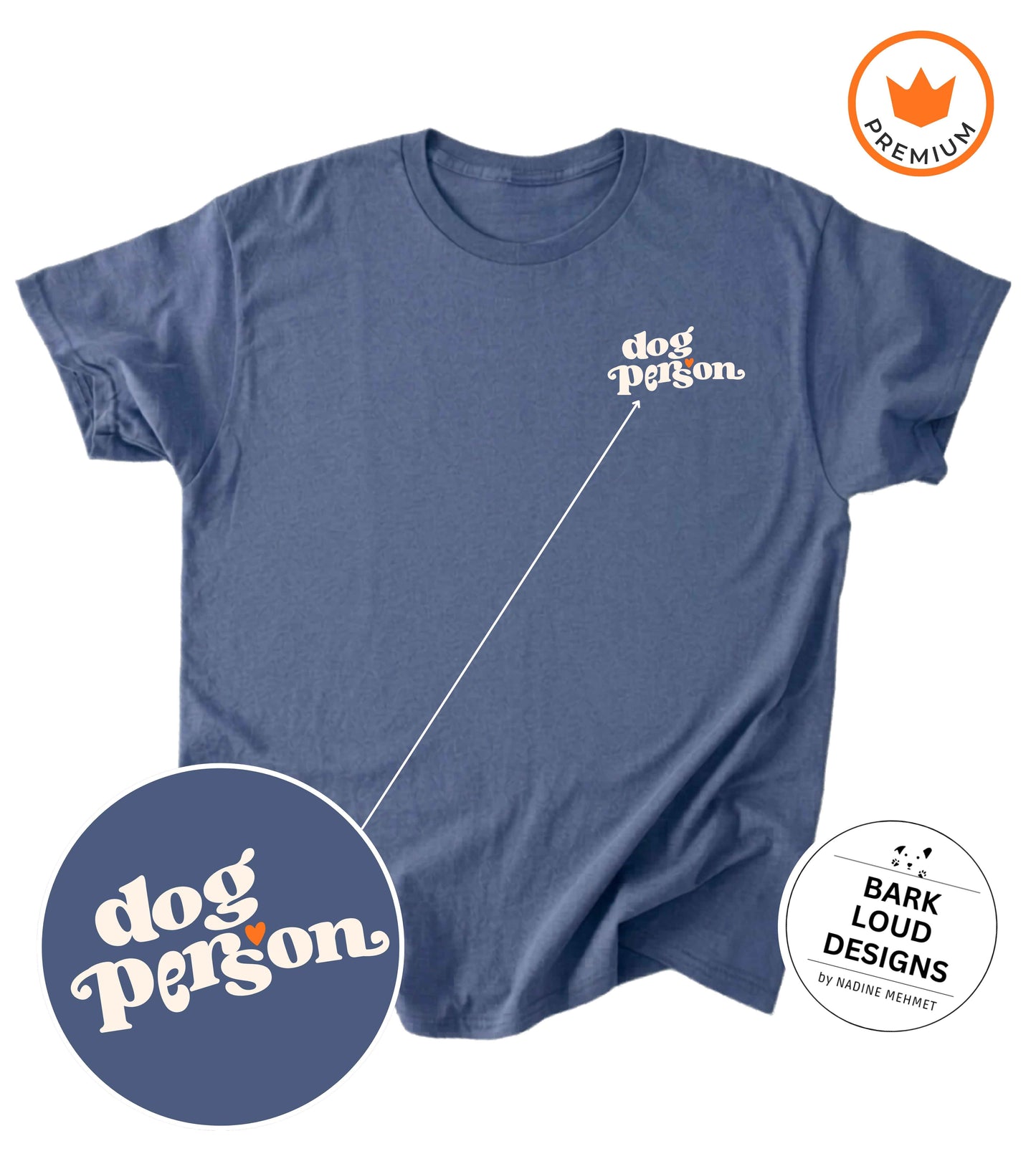 Premium T-Shirt DOG PERSON aus Biobaumwolle für Hundebesitzer