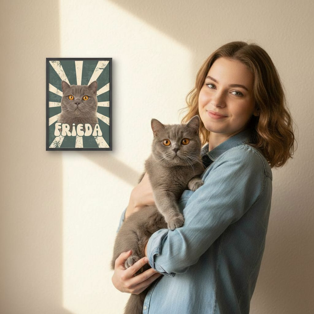 Personalisiertes Poster mit deinem Haustier - Vintage Style