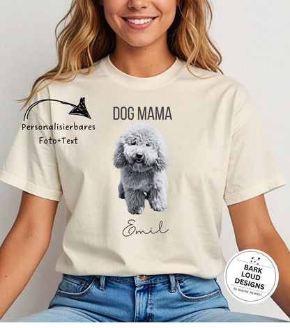 Personalisiertes T-Shirt mit Foto und Name Haustier - Schwarz/Weiß