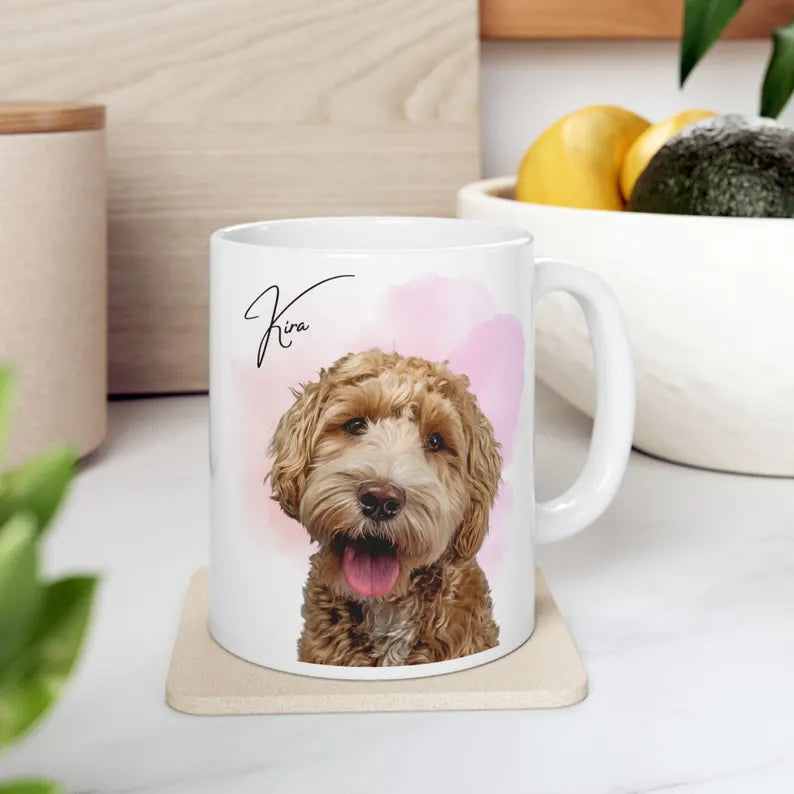 Personalisierte Fototasse "Life is better with my dog"