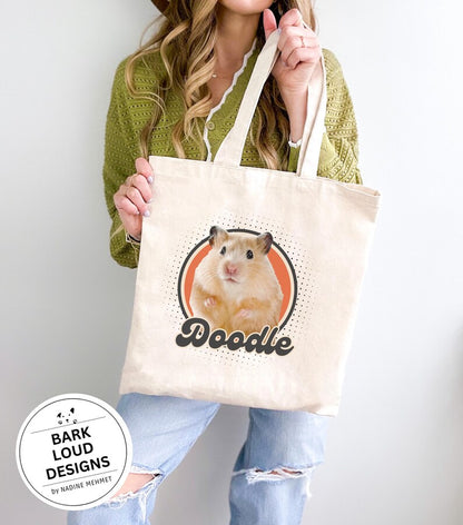 Personalisierter Stoffbeutel mit Foto und Name von deinem Haustier