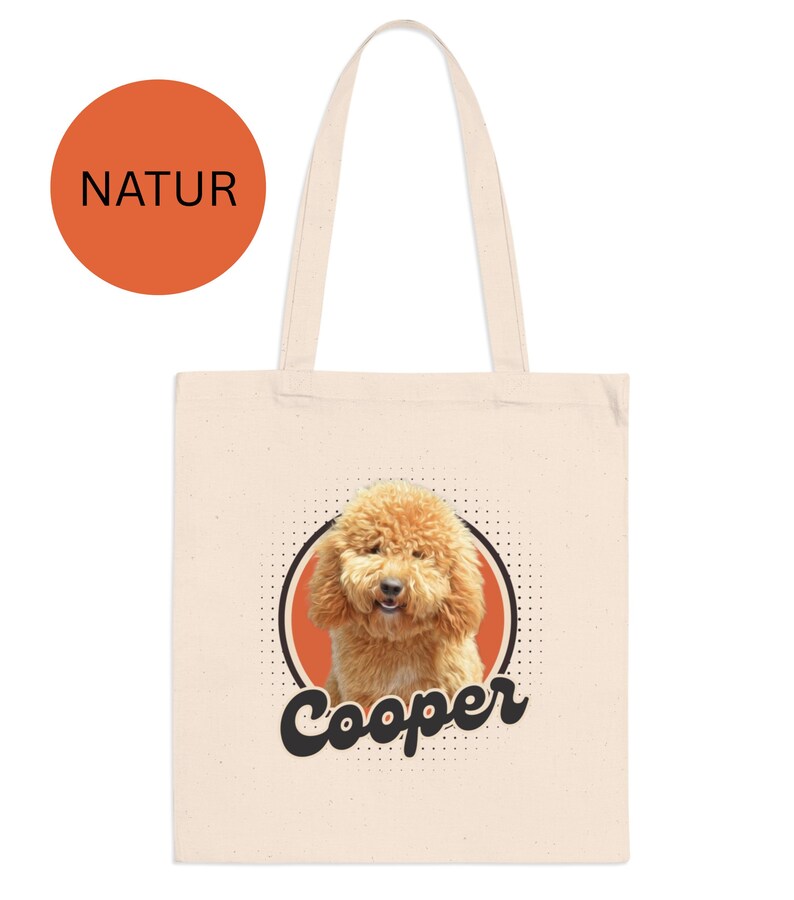 Personalisierter Stoffbeutel mit Foto und Name von deinem Haustier