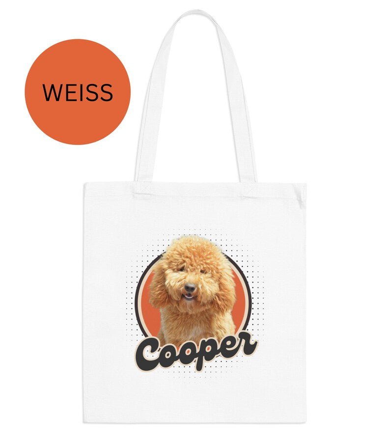 Personalisierter Stoffbeutel mit Foto und Name von deinem Haustier