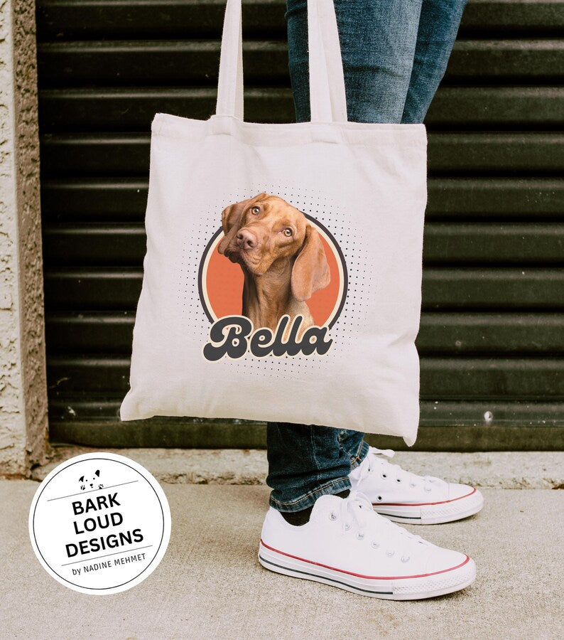 Personalisierter Stoffbeutel mit Foto und Name von deinem Haustier