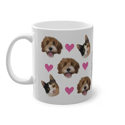Personalisierte Fototasse mit deinem Haustier und Namen - Hearts